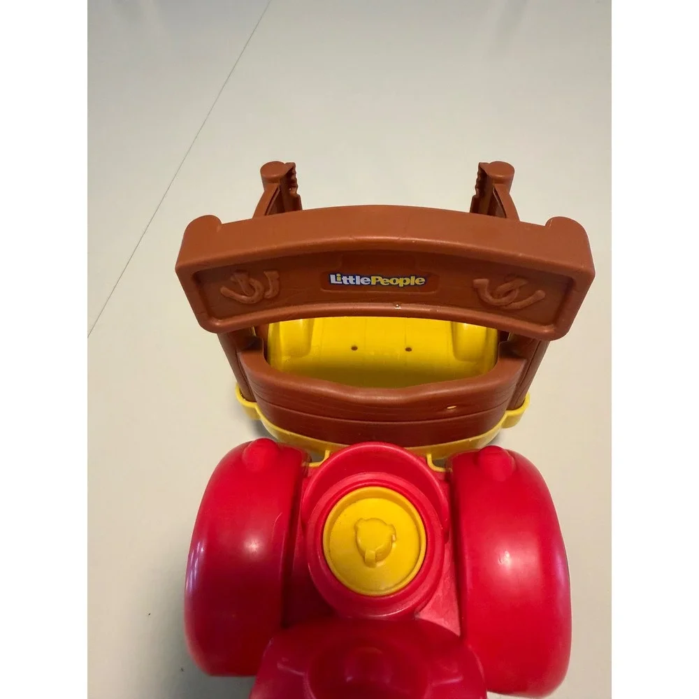 Fisher Price Little People Red Farm Tractor and Trailer  2011 Mattel